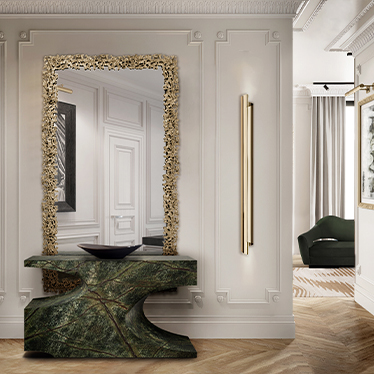 CAY RECTANGLE MIRROR, BRYCE FAUX II CONSOLE